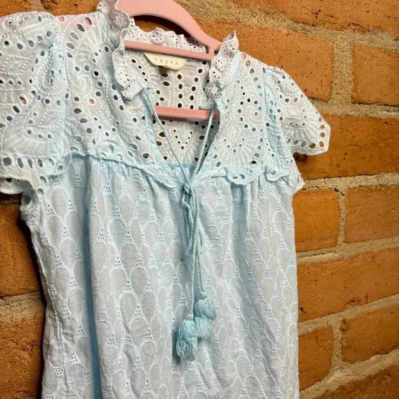 Coquette boho crochet classic preppy ballet eyelet casual top cottagecore - Picture 4 of 9